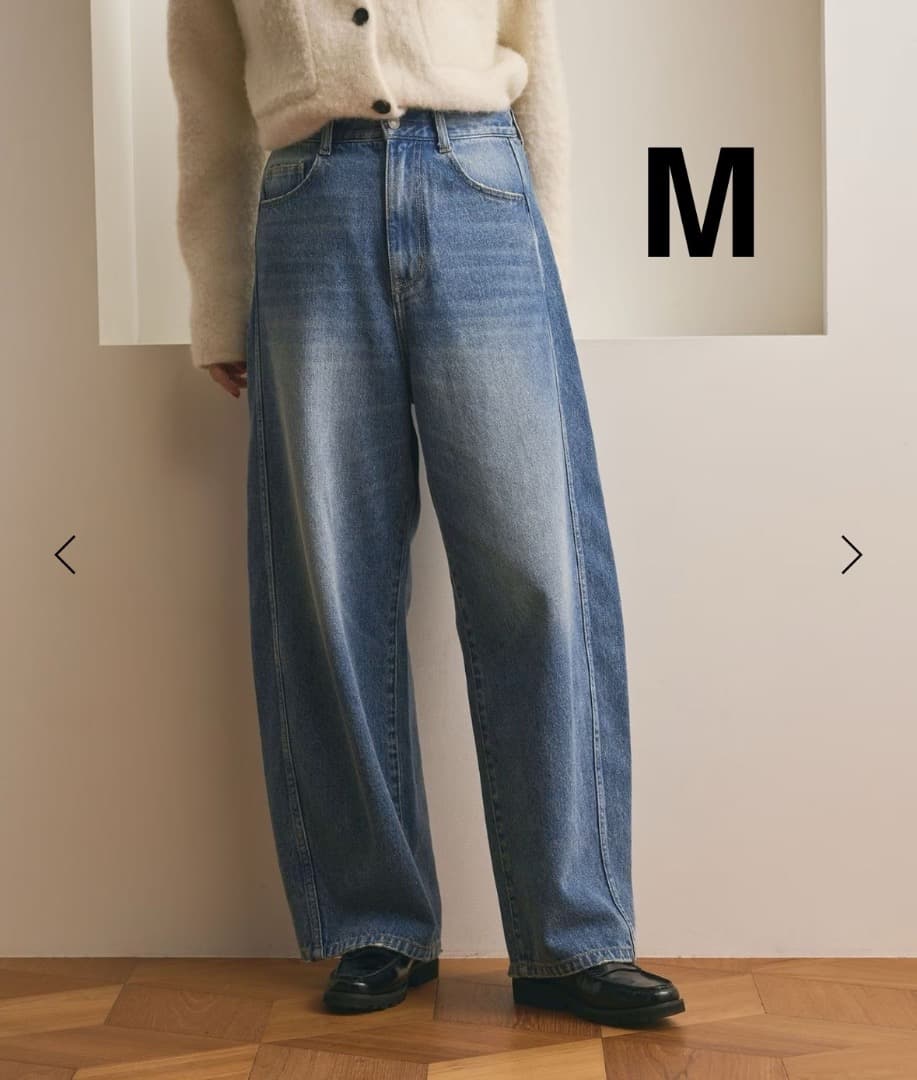 新品未使用　ビューティーアンドユース　カーブデニムM