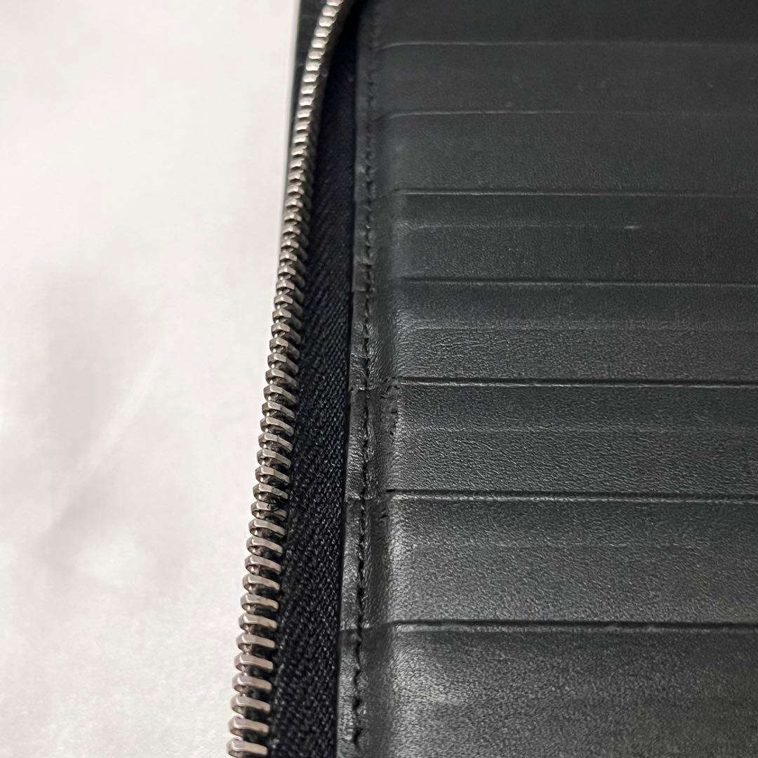 ◇極美品◇サンローラン　ジッピーオーガナイザー　クロコ型押しレザー　ブラック