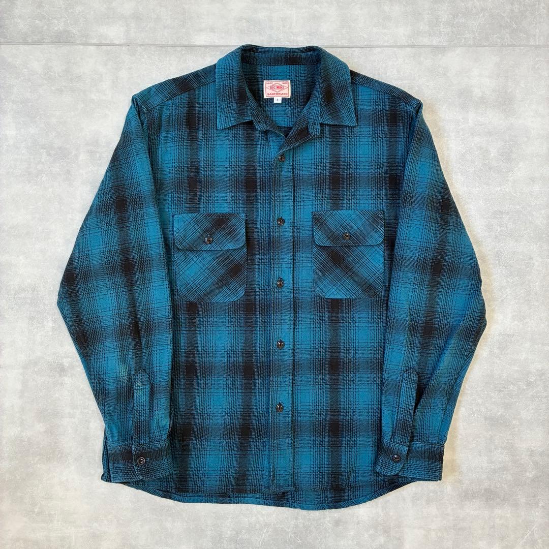 【超美品】BIG MIKE ビッグマイク オンブレチェック ヘビーネルシャツ L
