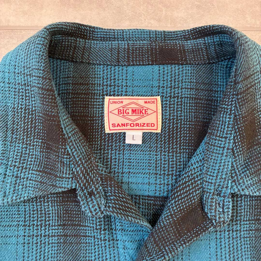 【超美品】BIG MIKE ビッグマイク オンブレチェック ヘビーネルシャツ L