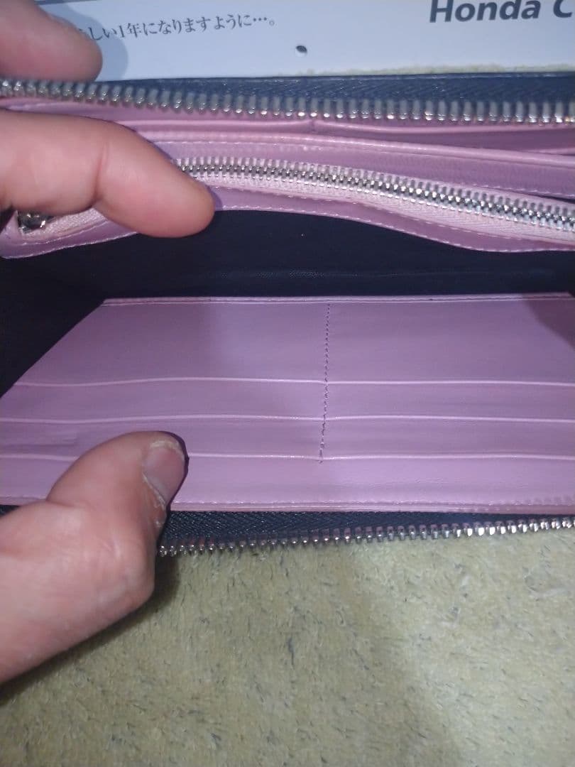 【希少】バレンシアガ　 ペイント加工　ラウンドファスナー長財布