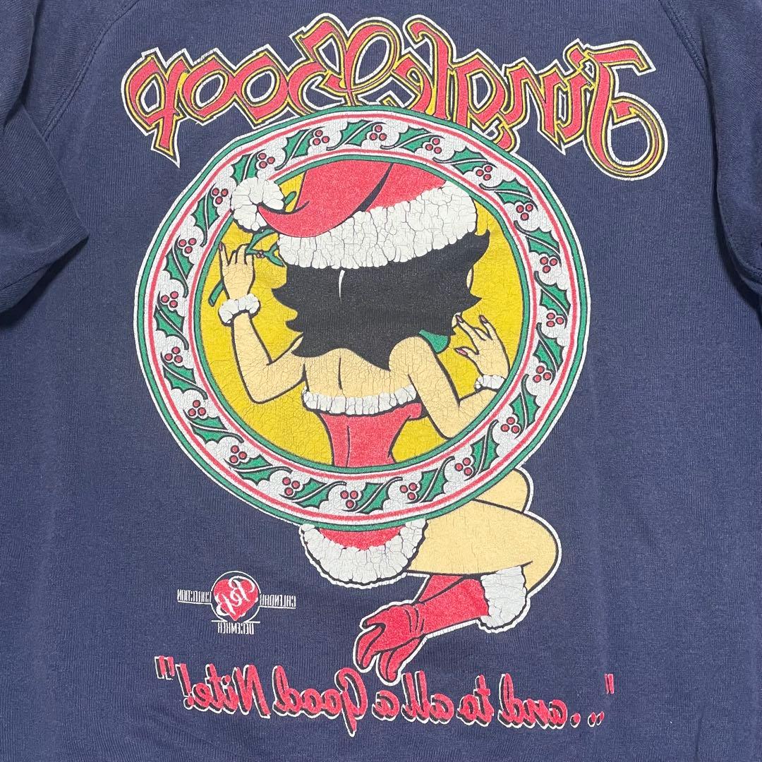 ベティーブープ　スウェット　90s USA製　両面プリント　サンフェード　M