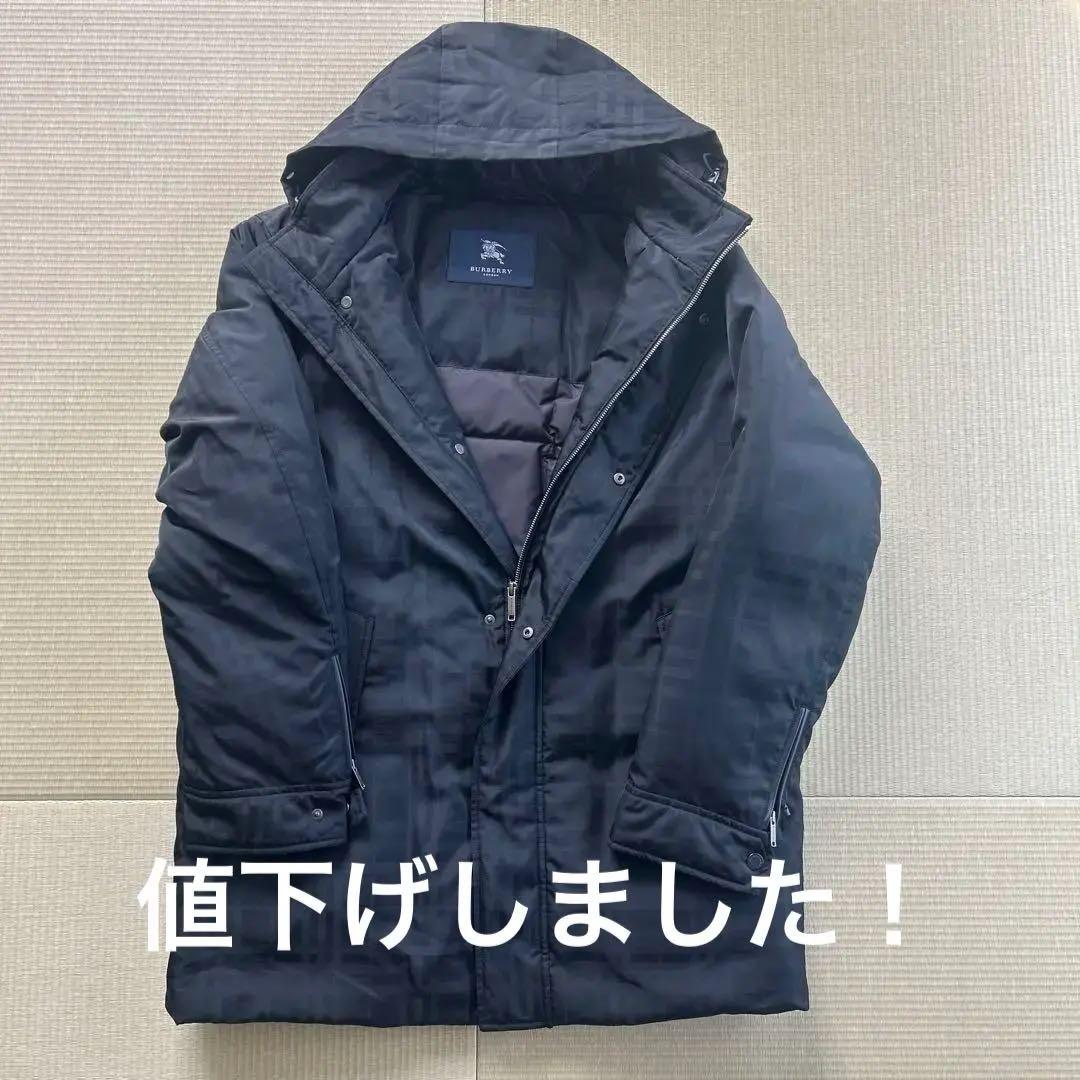 Burberry London メンズダウンジャケット フード付き チェック柄
