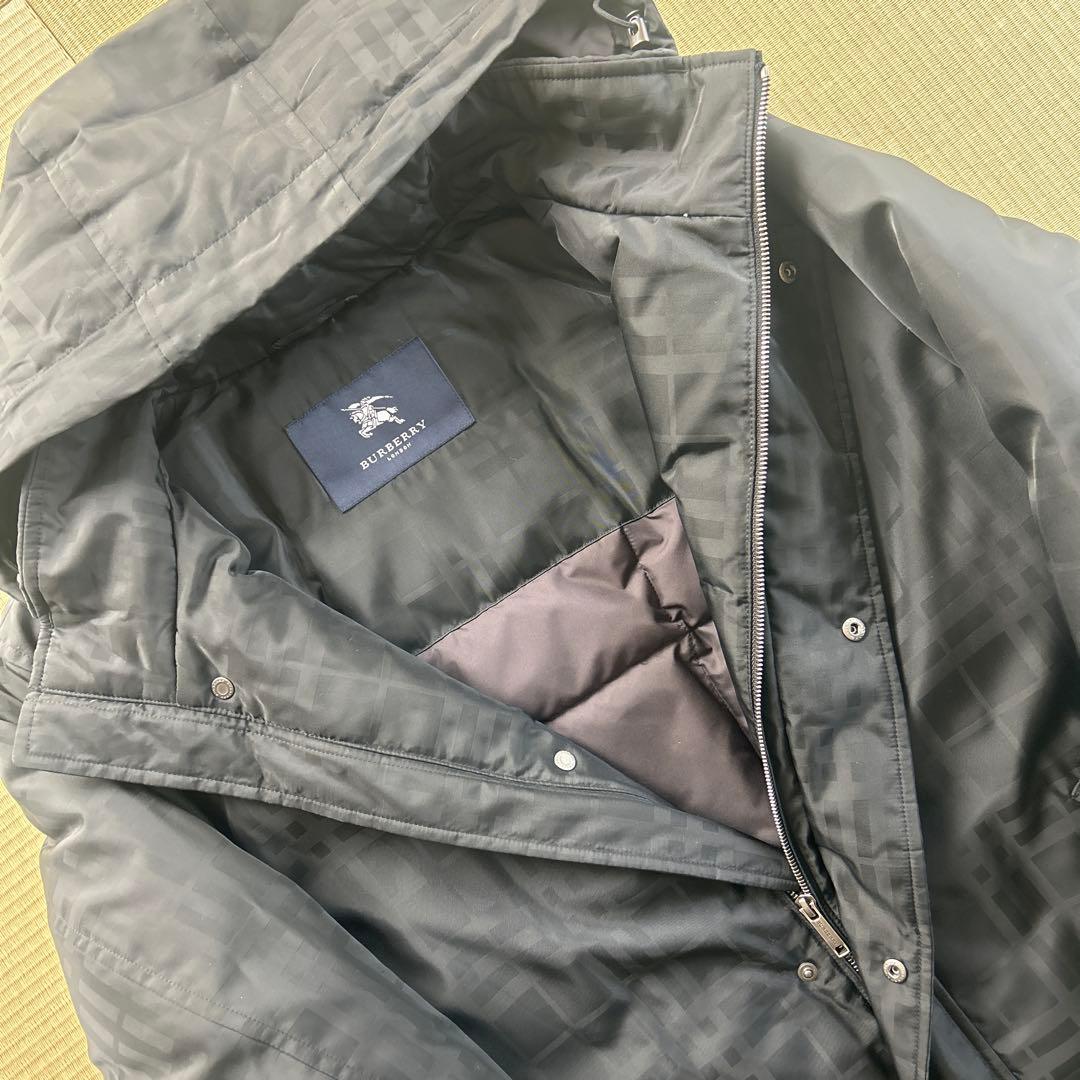 Burberry London メンズダウンジャケット フード付き チェック柄