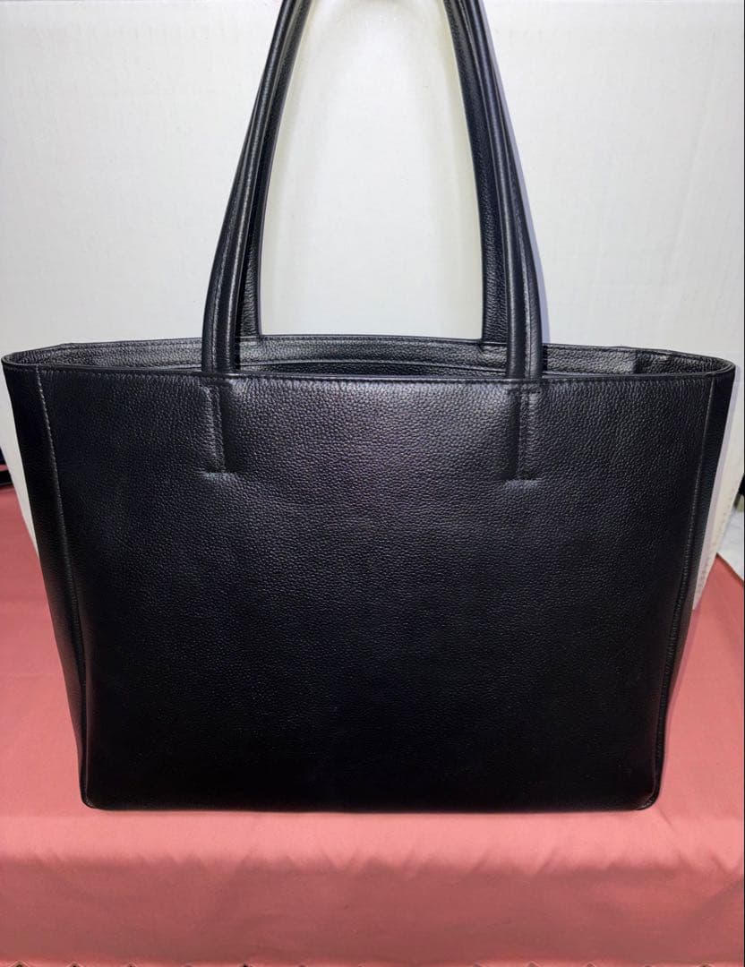 SHIPS シップス　スマート　レザー　トートバッグ　ブラック　黒