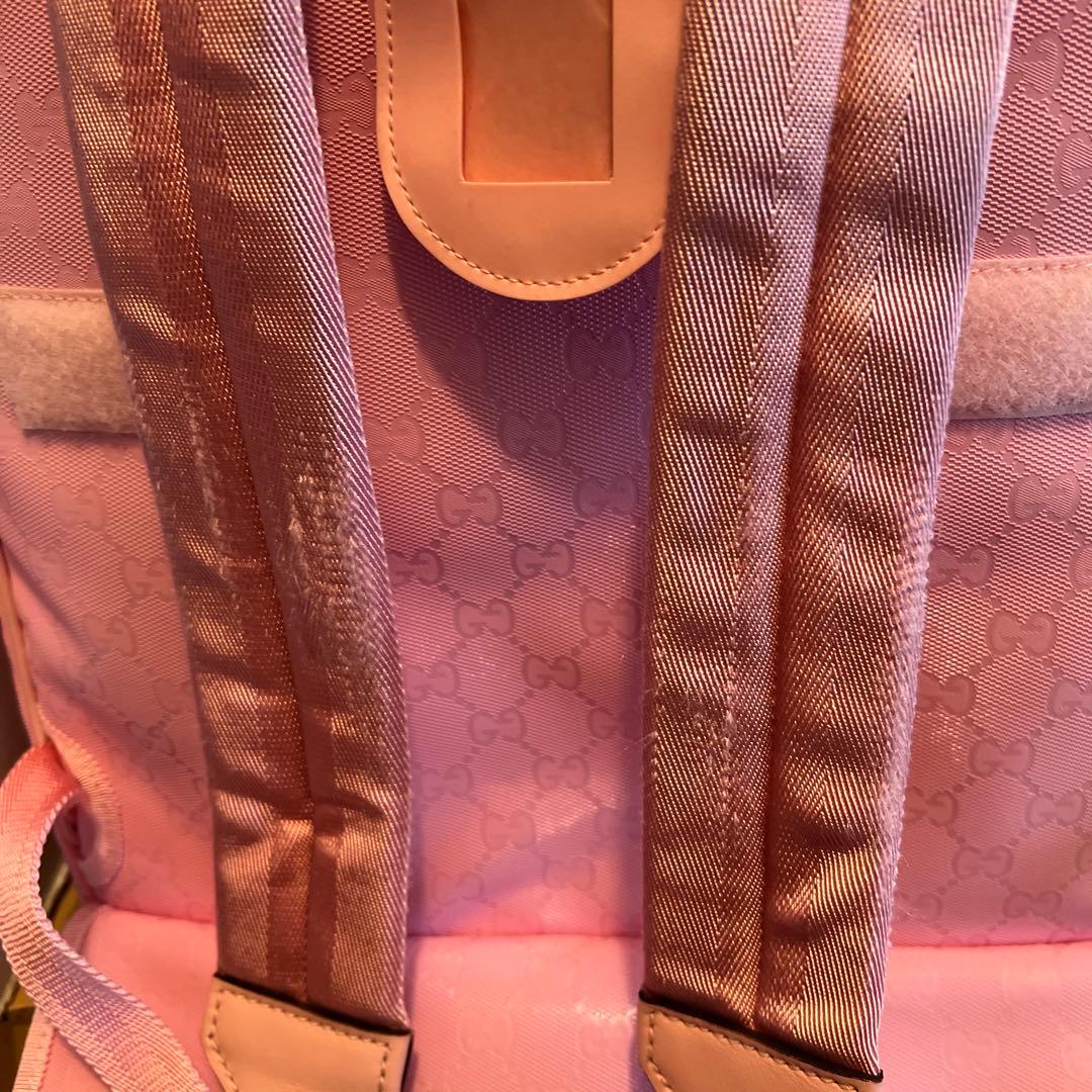機内持込可GGキャンパスレザーGUCCIチルドレン♡キャリー✖️リュックピンク