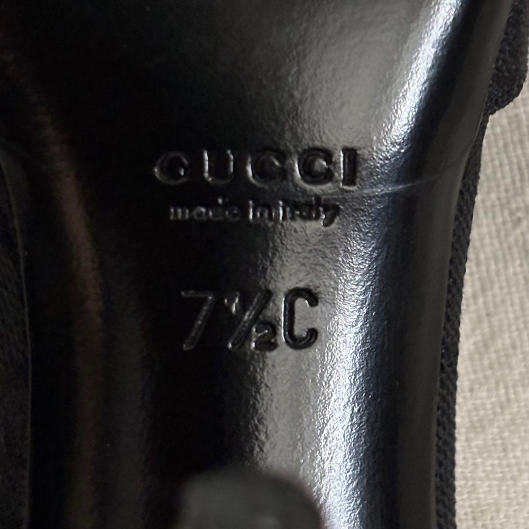 GUCCI ミュール 黒 37.5 24.5相当　グッチ サンダル ホースビット