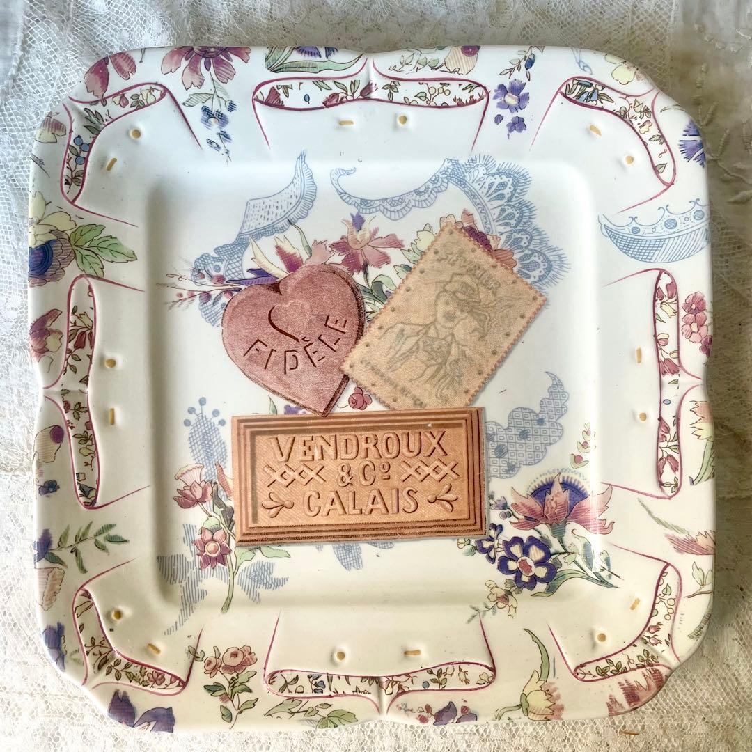 【希少レア】サルグミンヌ ラヴァリエール広告スクエアプレートフランスアンティーク