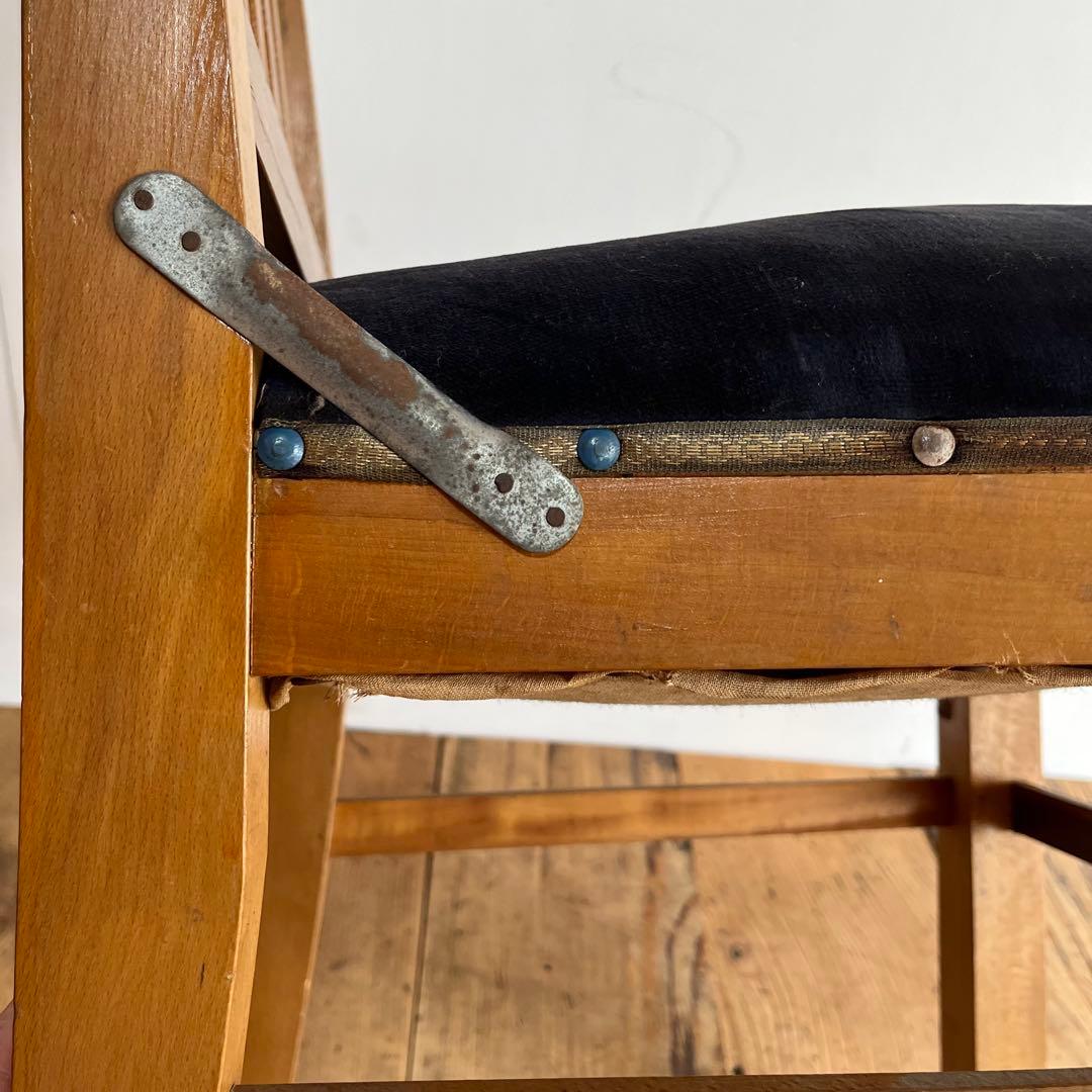 アンティーク 椅子 チェア モケット生地 z837