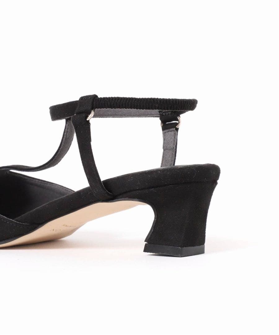 LE TALON ルタロン 4cmTストラップパンプス ブラック 22.5cm