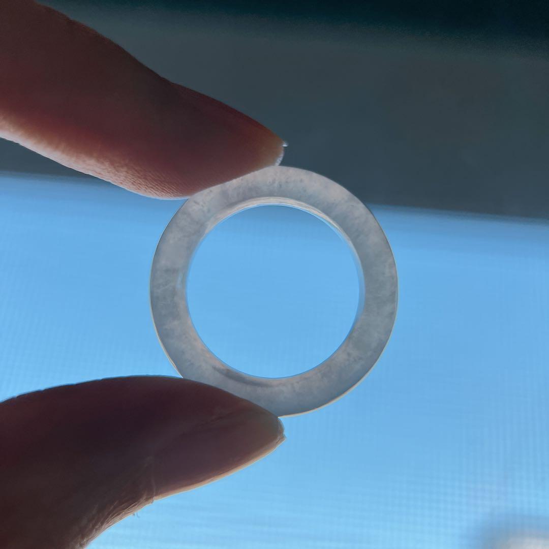 ミャンマー産天然本翡翠 くりぬきリング 10号