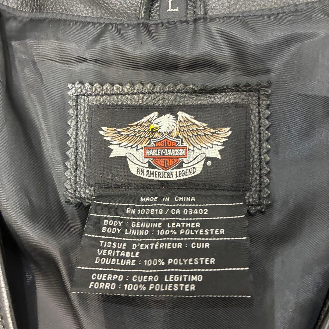 【名作】Harley-Davidson　レザージャケット　レザーベスト　黒刺繍