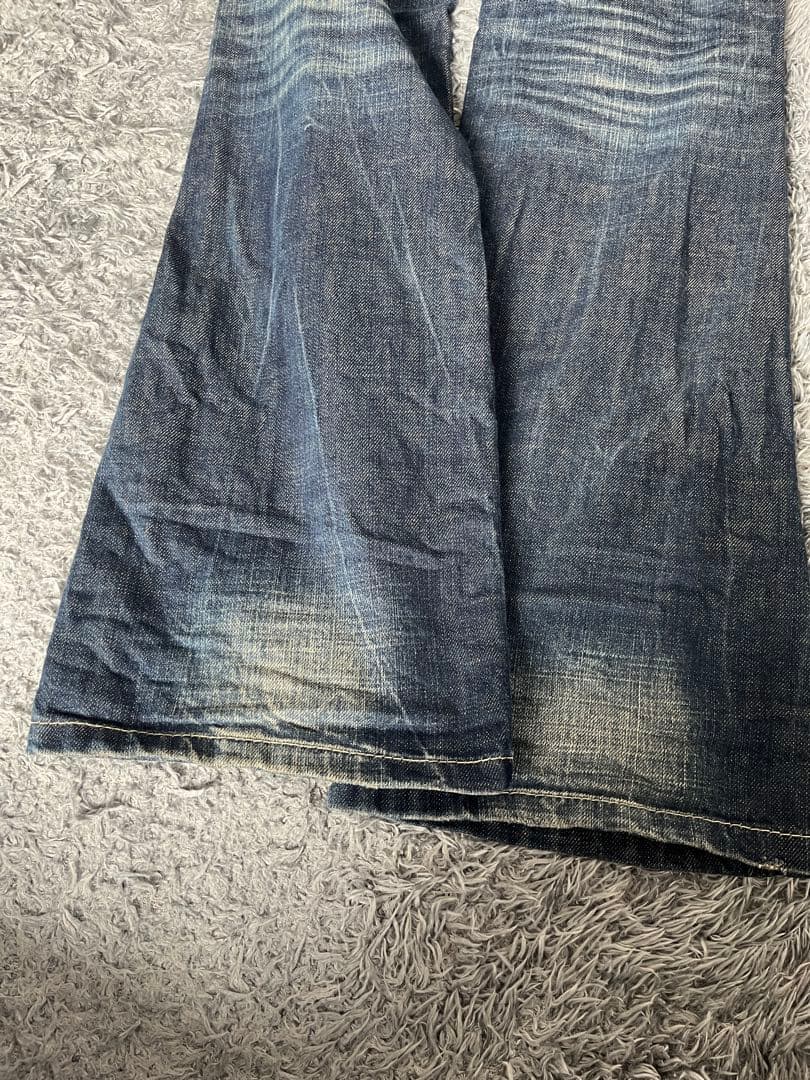 激レア　Y2K red pepper レインボー刺繍　ボヘミアン　フレアデニム