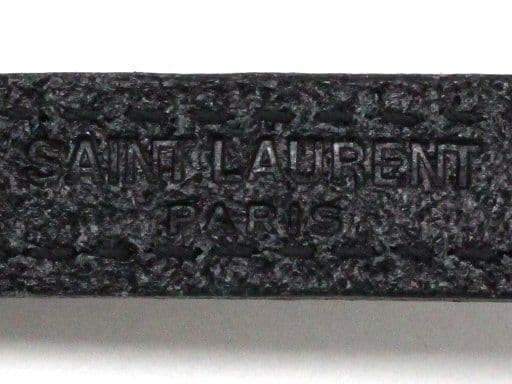 ■新品8万!サンローランパリ／レザーダブルラップ ブレスレット　Ｍ/黒×シルバー