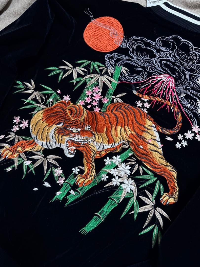 未使用 ONI DENIM 別珍 スカジャン 虎 富士山 虎 限定 美品