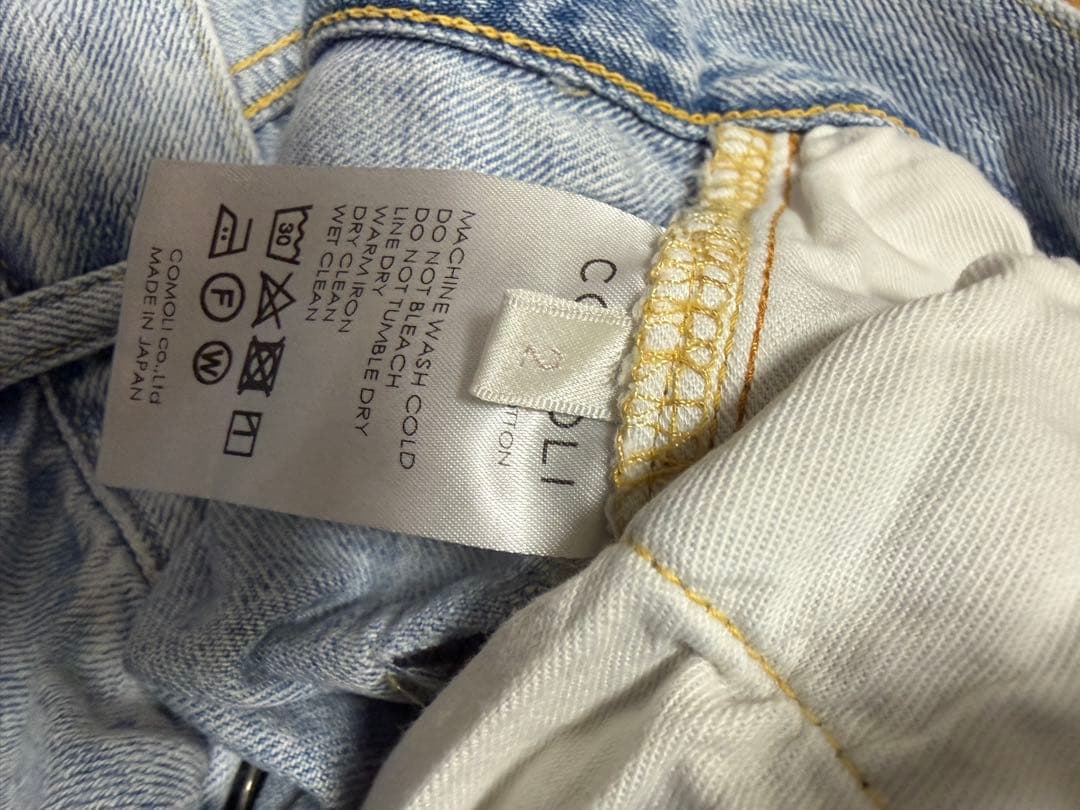comoli 5 ポケット ブリーチ デニム 21AW サイズ2 美品