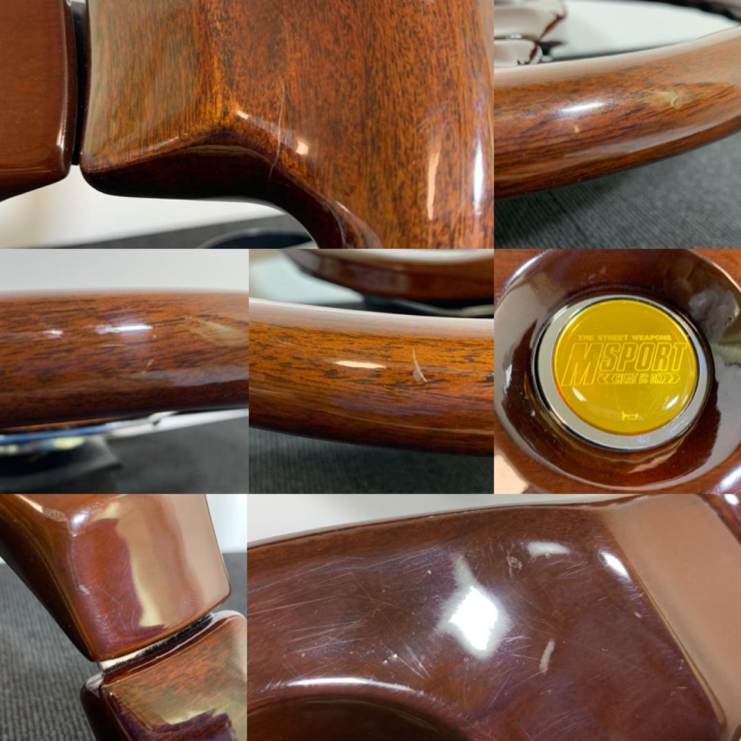 良品 エムズスピード ウッドステアリング 35パイ ホーンボタン付 当時物 希少