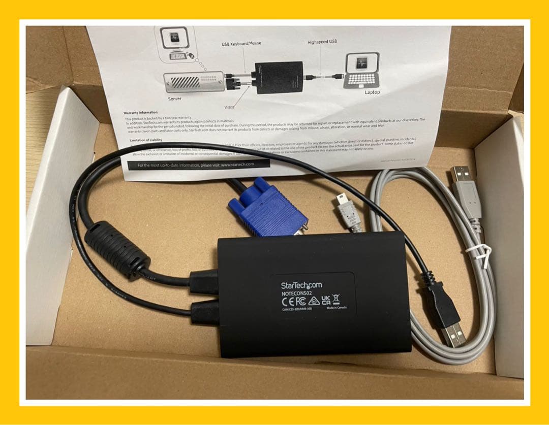 【新品未使用】NOTECONS02 USB VGA KVMコンソールアダプタ
