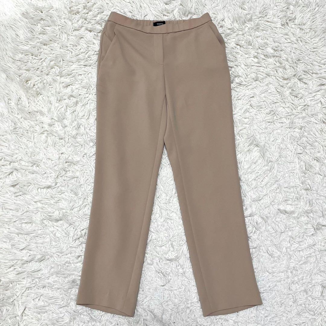 美品✨セオリー 現行 セットアップパンツスーツ ノーカラー 美ライン ベージュM
