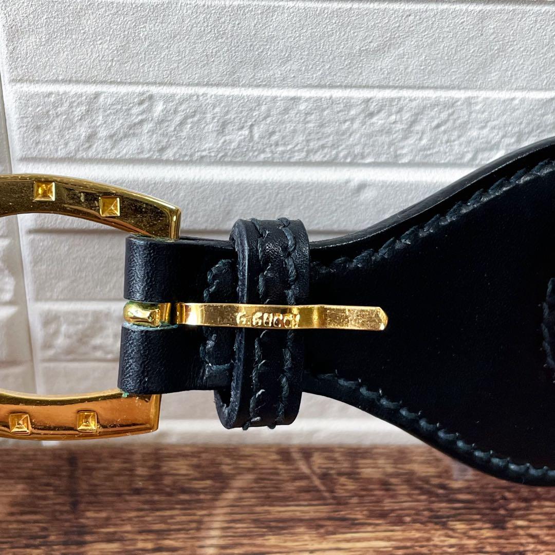 レア グッチ シェリー ライン ホースビット コットン × レザー ベルト