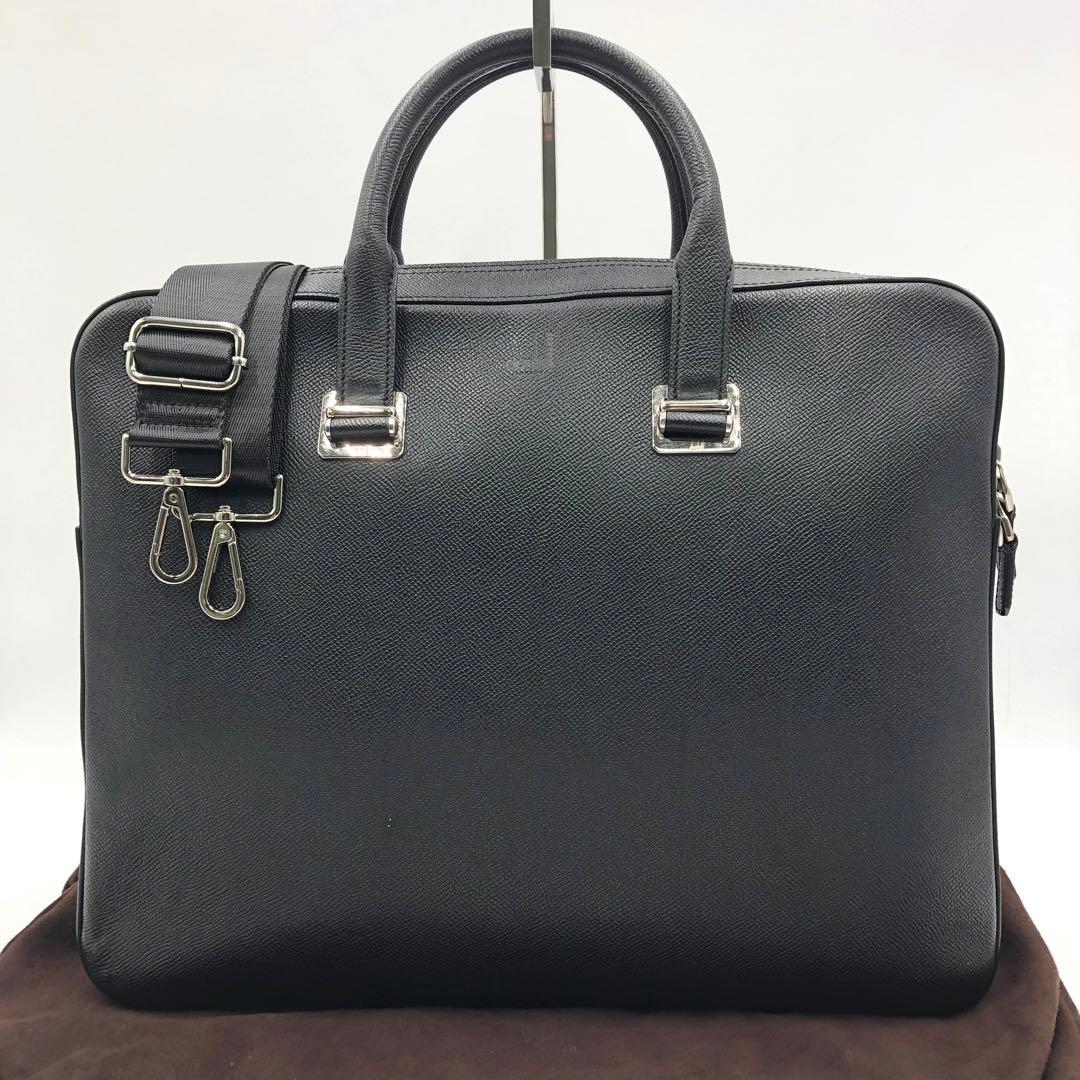 極美品 ダンヒル カドガン 2way ビジネスバッグ A4 レザー ブラック