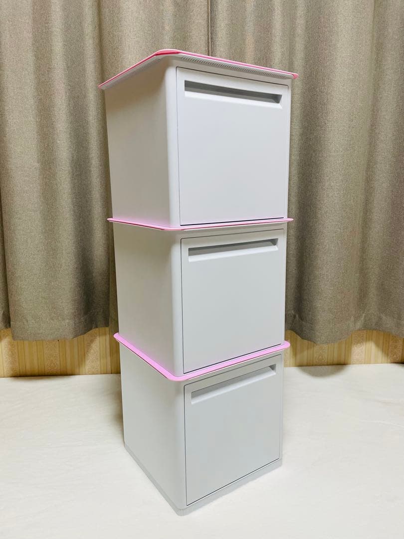 3個セット/タッパーウェア/マルチオーガナイザー/キャスター付きパレット/ピンク