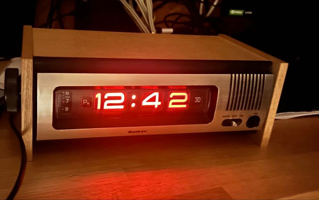 【昭和レトロ】三協精機 801ZA 木製 パタパタ時計【希少】禁じられた遊び