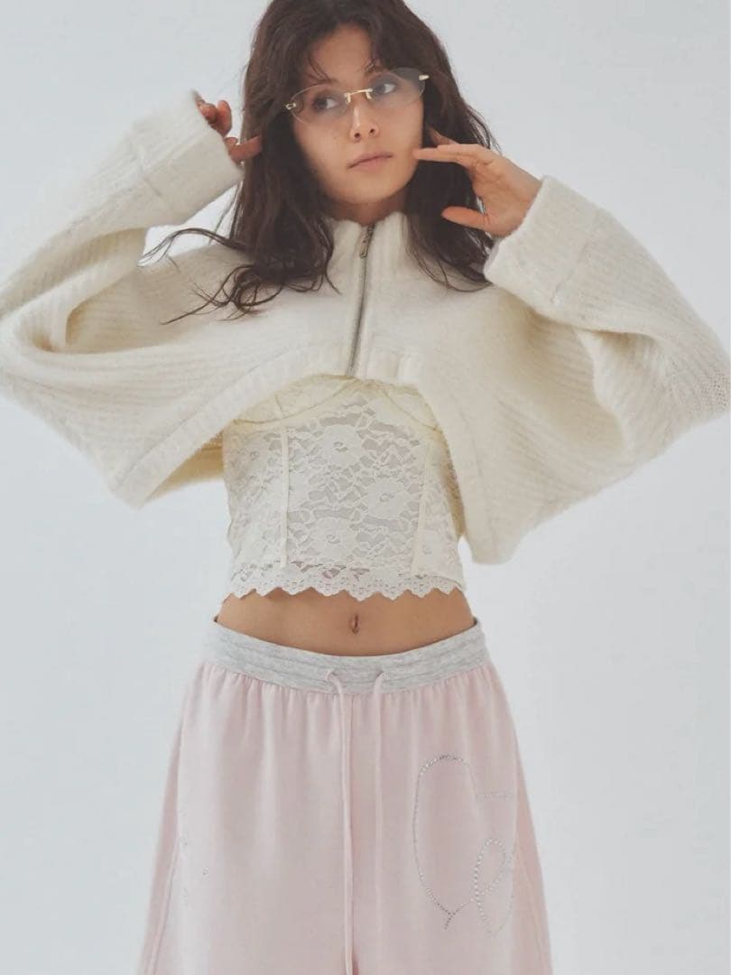 syrup knit tops ペリキュール　ホワイト