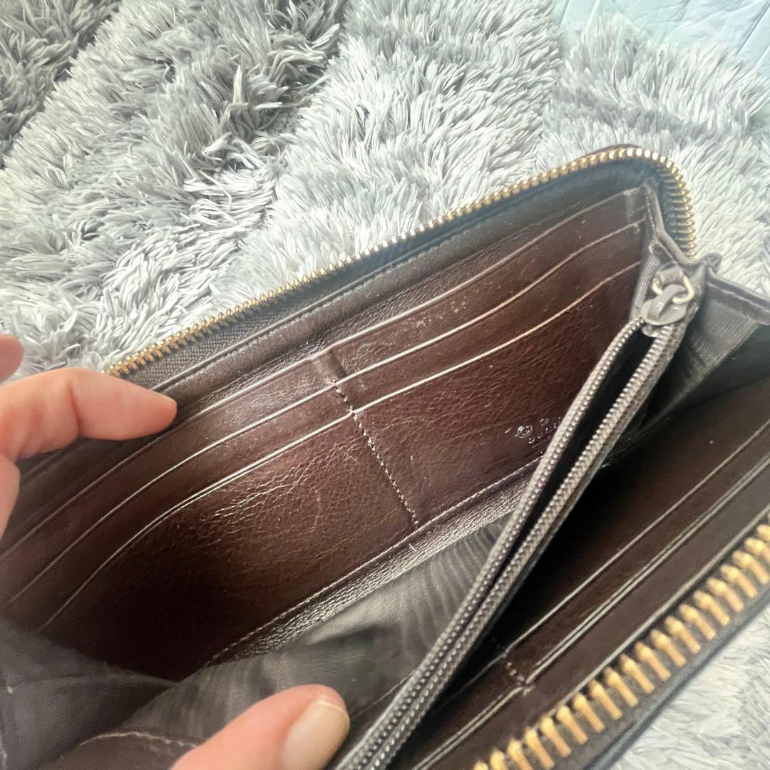 良品✨GUCCI GGナイロン　ブラウン　L字ファスナー　長財布　メンズ