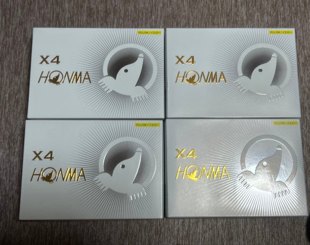 HONMA X4 ゴルフボール 1ダース×4箱　イエロー