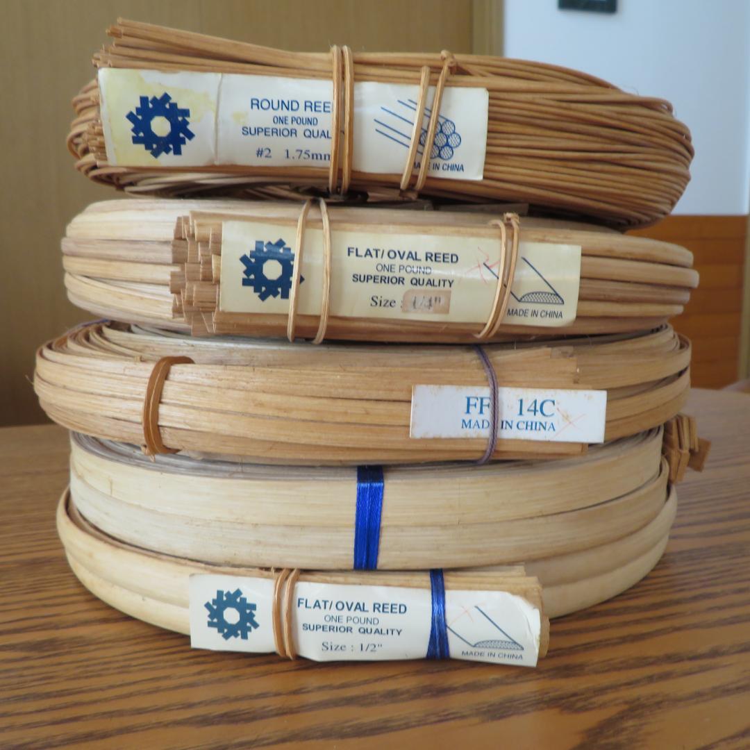 ハンドメイド　バスケット材料　リード　5点まとめて　約2,200g　木製　かご籠