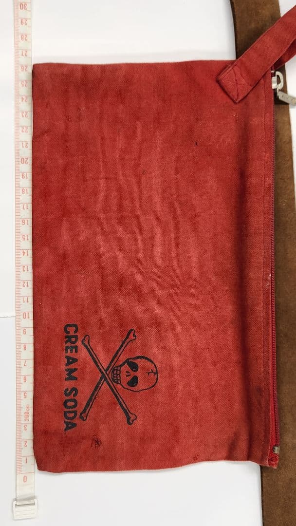 CREAM SODA スカルバックル ベルトセットと赤色のポーチ　クリームソーダ