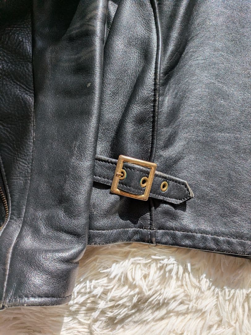 Schott　642 　38 　シングルレザー　ブラック　ライダースジャケット