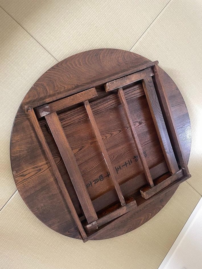 希少品 昭和 レトロ 古道具 アンティーク 木製 円卓 座卓 ちゃぶ台　古い家具