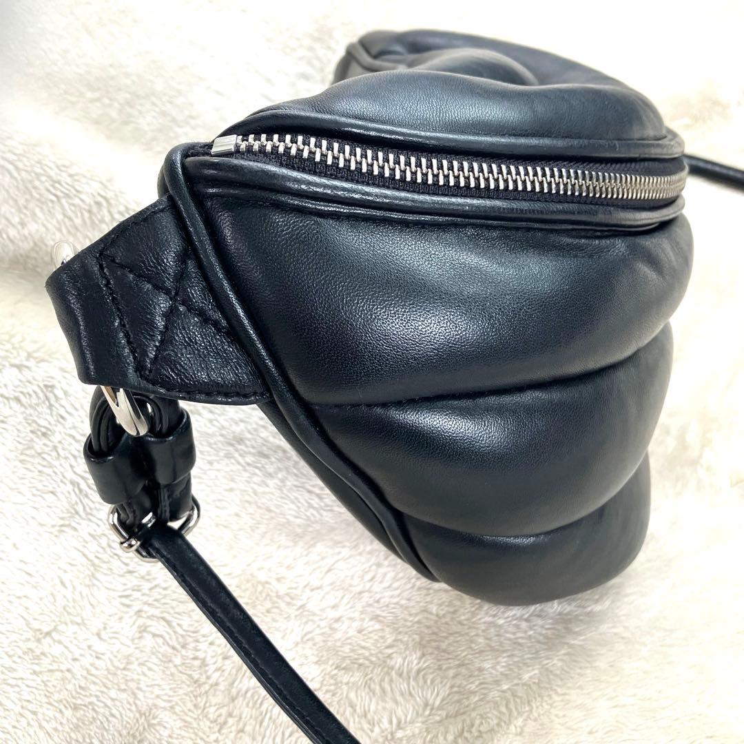 【美品✨】marimekko マリメッコ ショルダーバッグ レザー ブラック