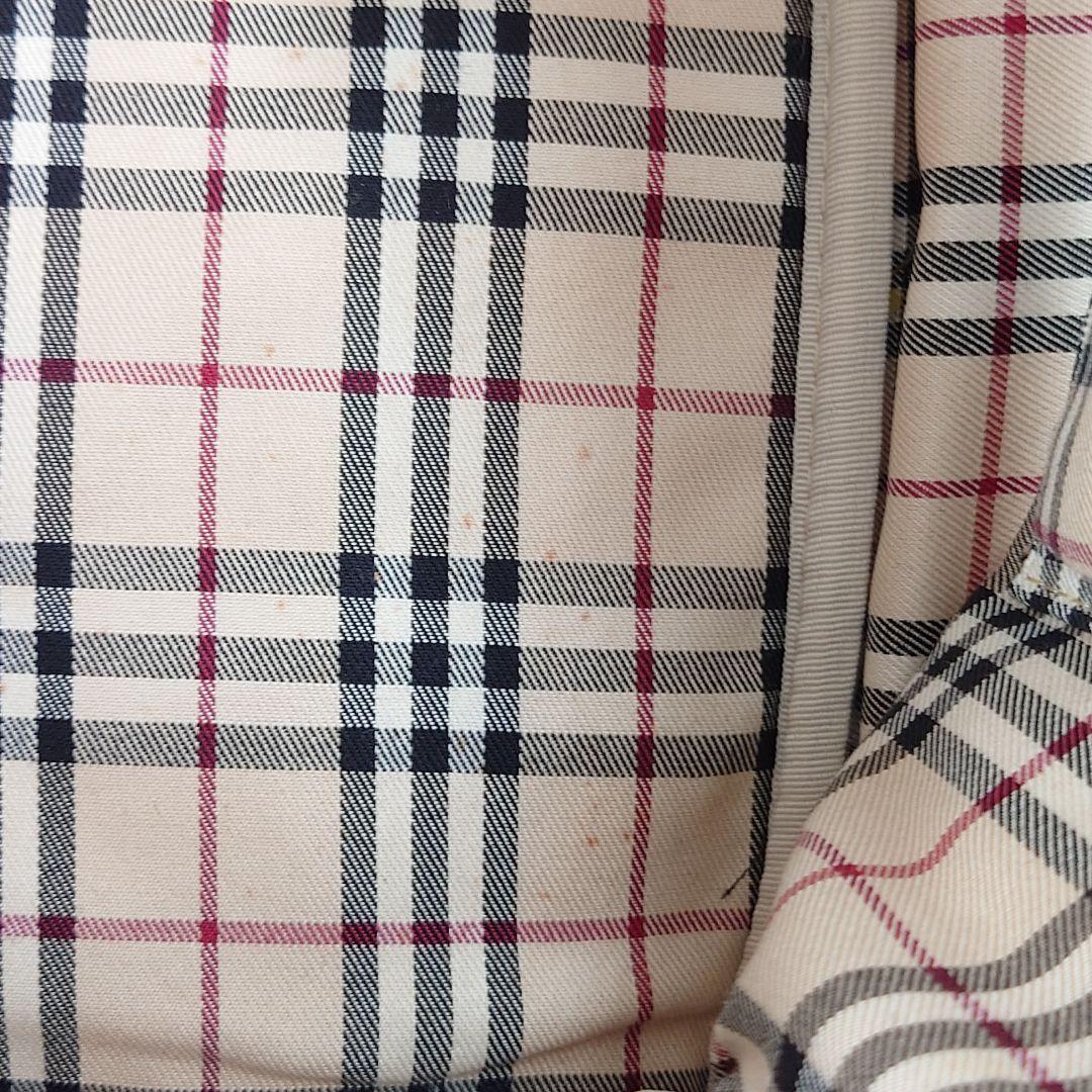 BURBERRY ミニボストンバッグ キャンバス ベージュ ヌメ革 バーバリー