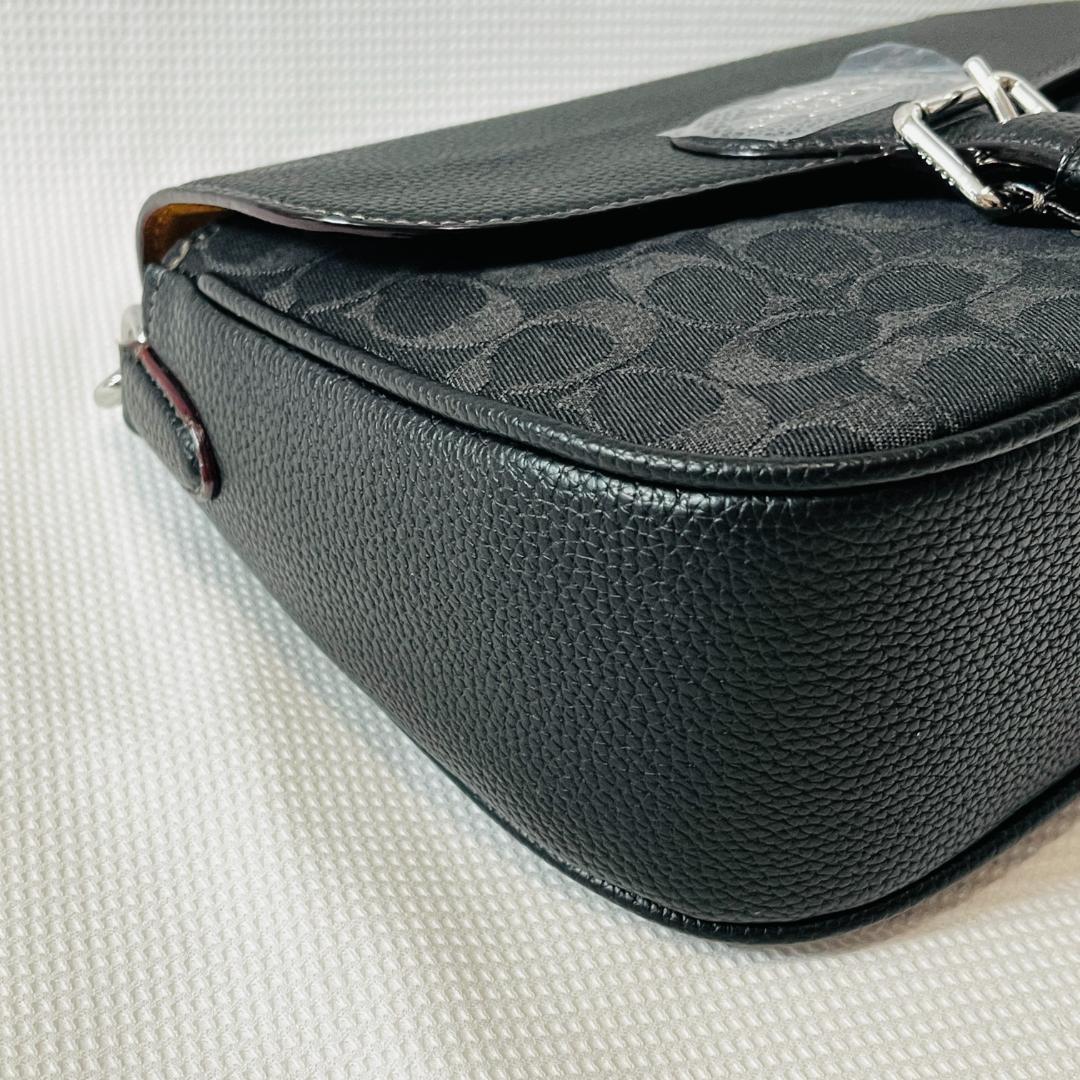 未使用 COACH CQ185 ショルダーバッグ ブラック シグネチャー 黒