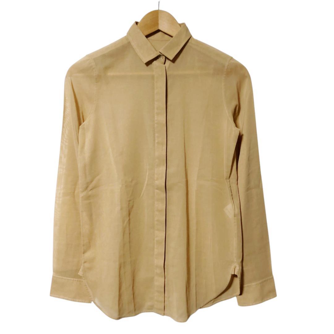 セリーヌ シースルー シャツ ブラウス 長袖 36 ベージュ