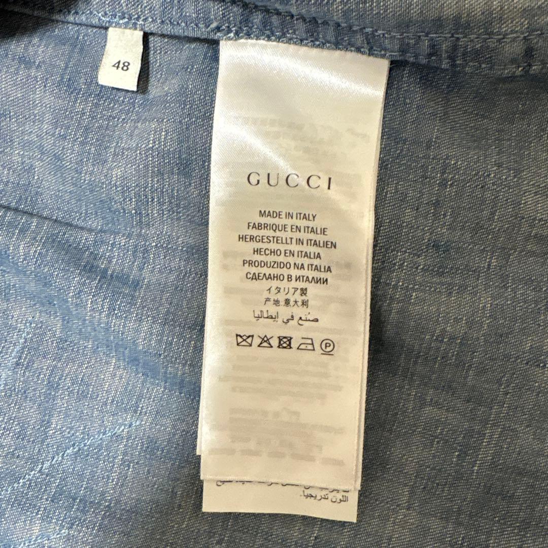 翔*太様 GUCCI タイガーバッグ刺繍　デニム長袖シャツ