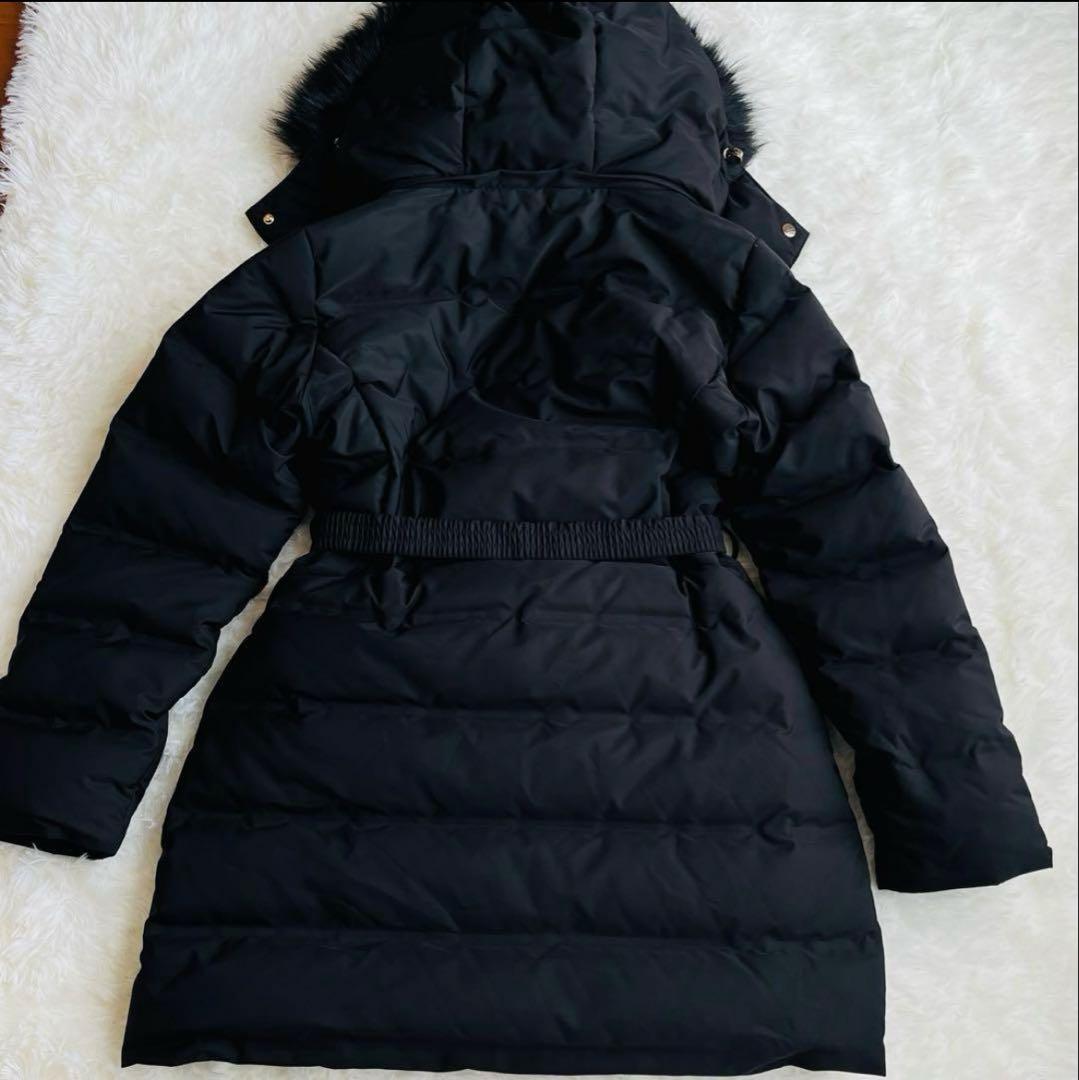 ZARA ダウンコート 24年製 ファー ボア ベルト付き Aライン Sサイズ