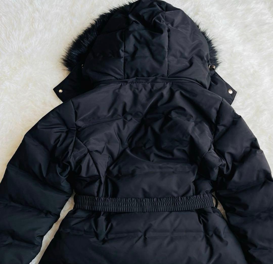 ZARA ダウンコート 24年製 ファー ボア ベルト付き Aライン Sサイズ