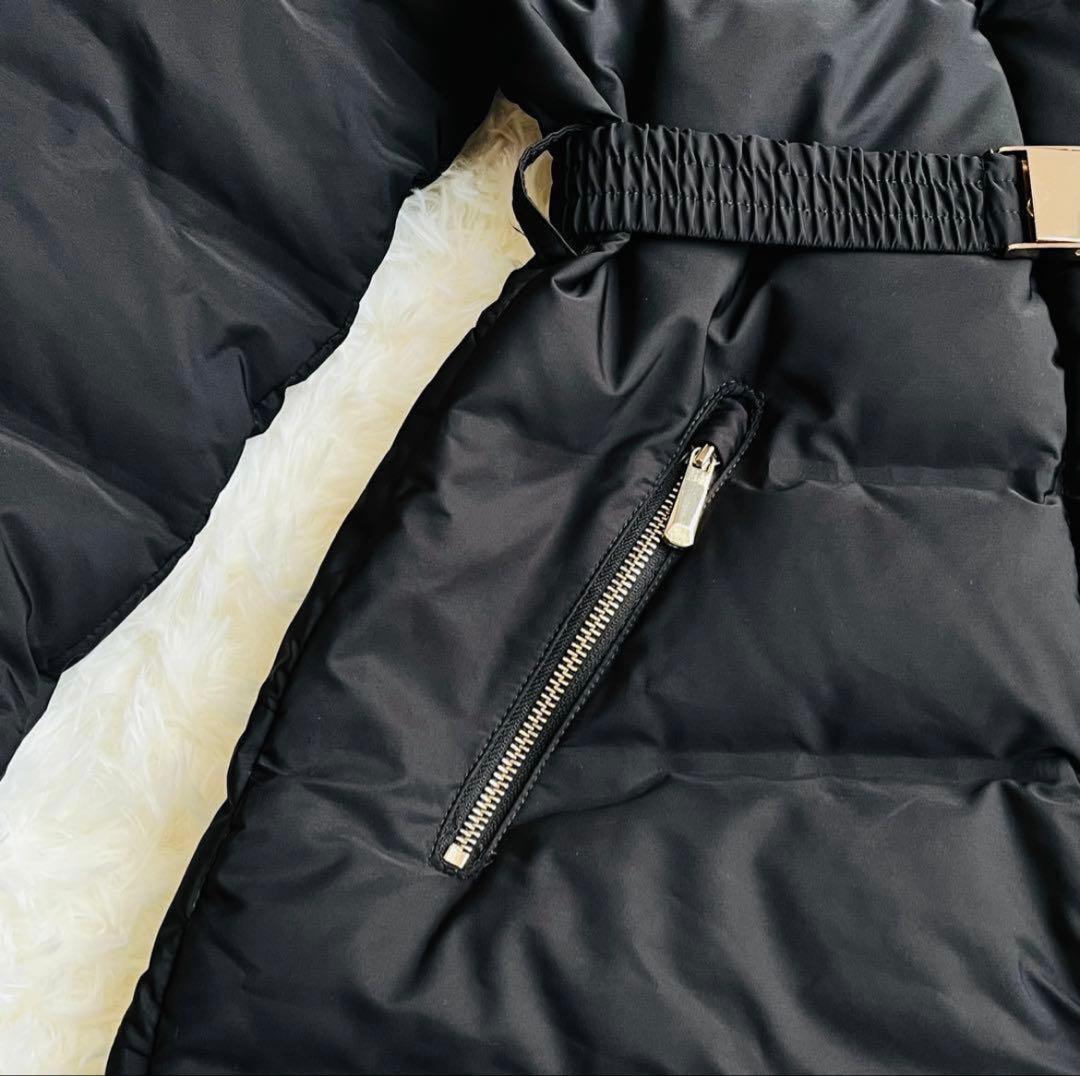 ZARA ダウンコート 24年製 ファー ボア ベルト付き Aライン Sサイズ