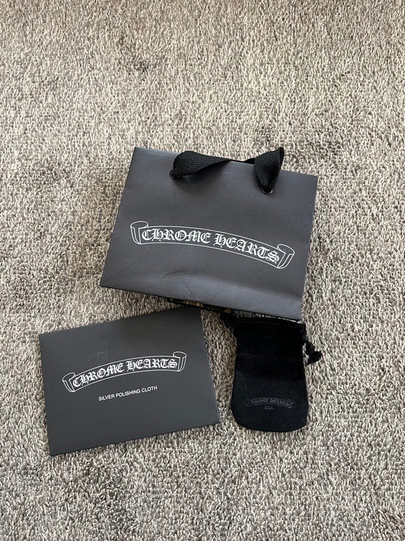 【インボイス原本付属】クロムハーツ　スクロールラベルリングスモール