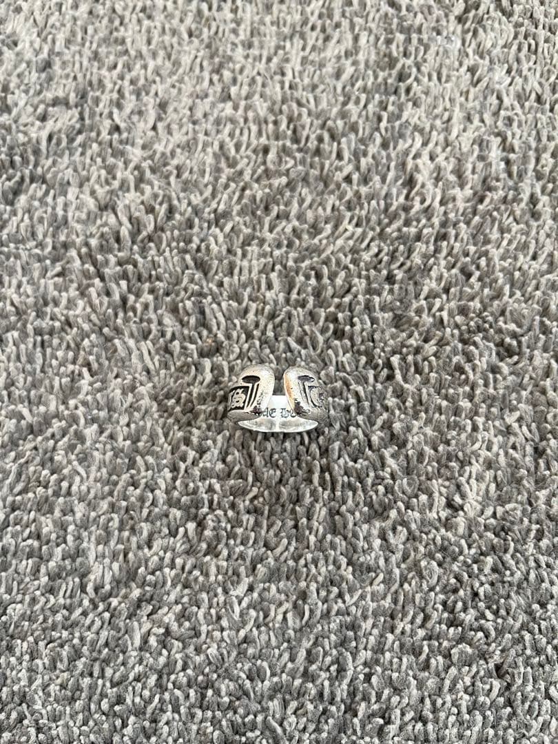 【インボイス原本付属】クロムハーツ　スクロールラベルリングスモール