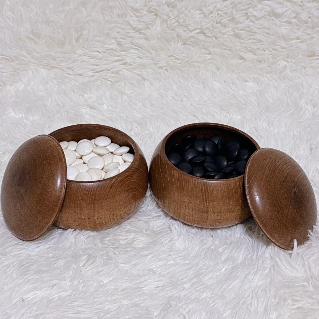 本蛤碁石30号 脚付き碁盤 厚15cm 木製碁笥 囲碁セット