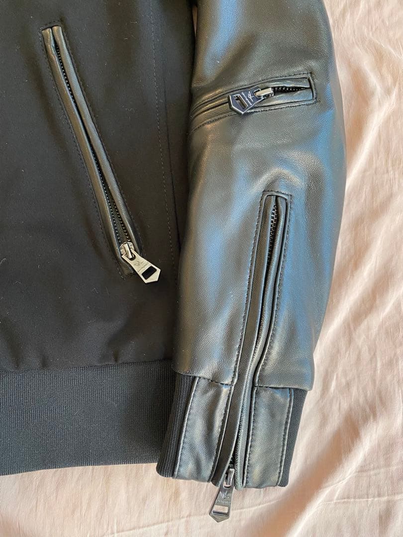 古*堂様 1piu1uguale3 レザー切替 スウェットパーカーセットアップ