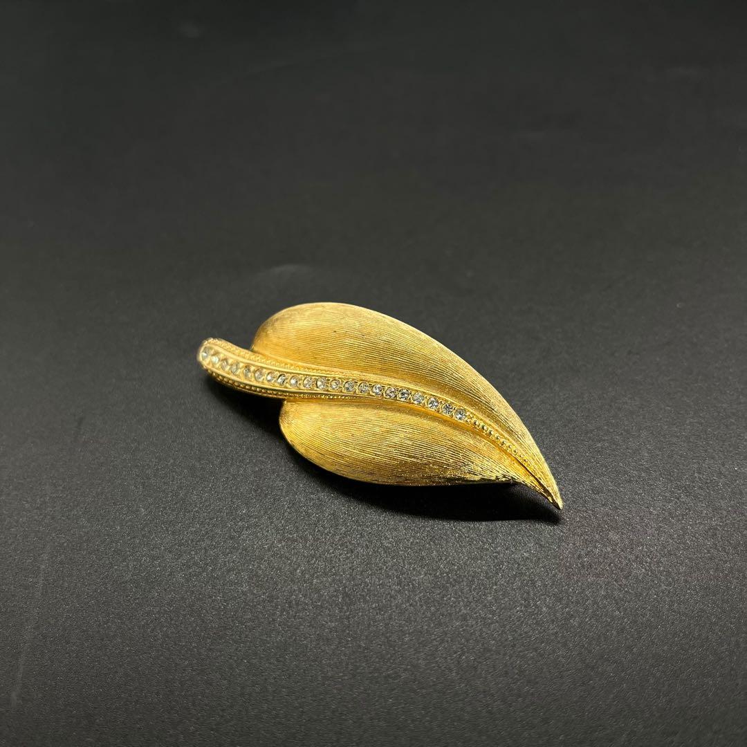 美品 4631 ChristianDior ディオール リーフモチーフ ブローチ