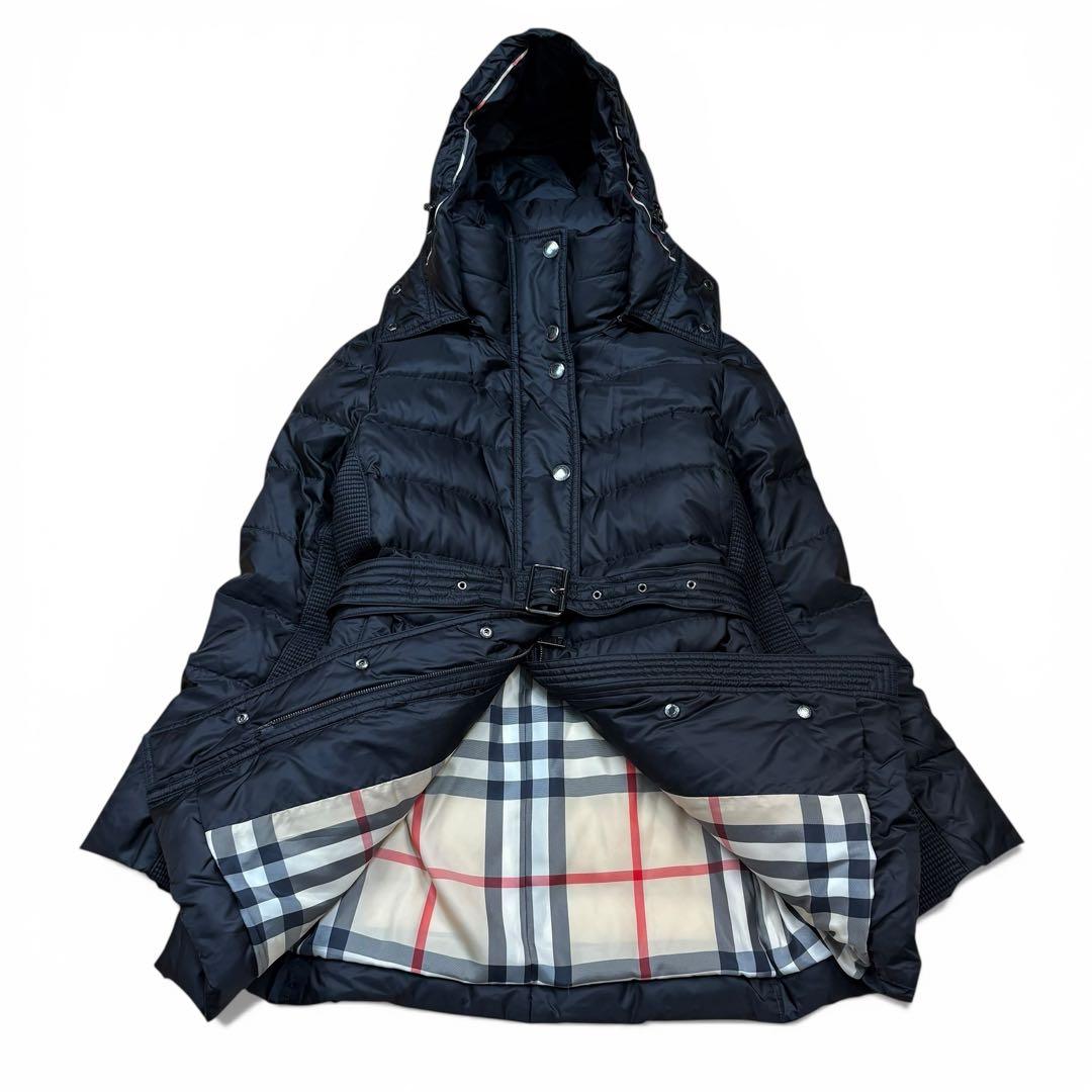 極美品 バーバリーロンドン ベルテッドダウンジャケット メガチェック サイズ44