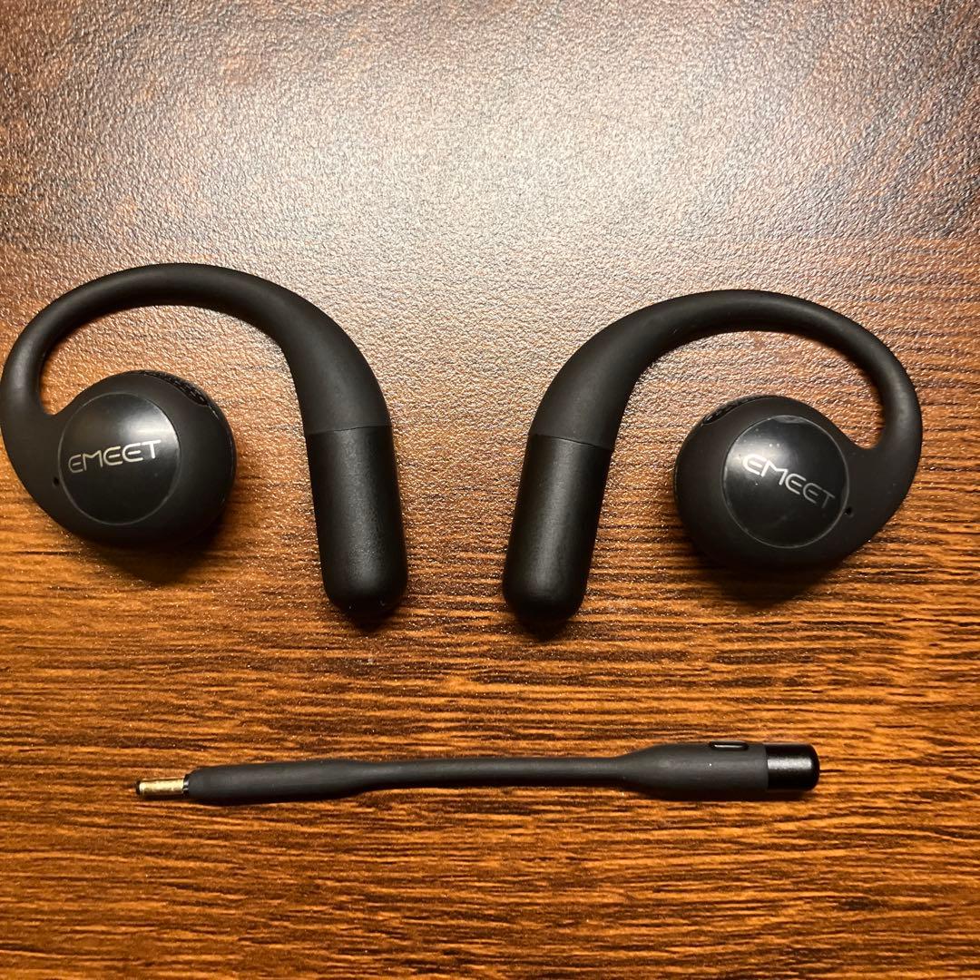 ◆EMEET AirFlow◆高音質マイク◆耳を塞がないオープンイヤーイヤホン◆