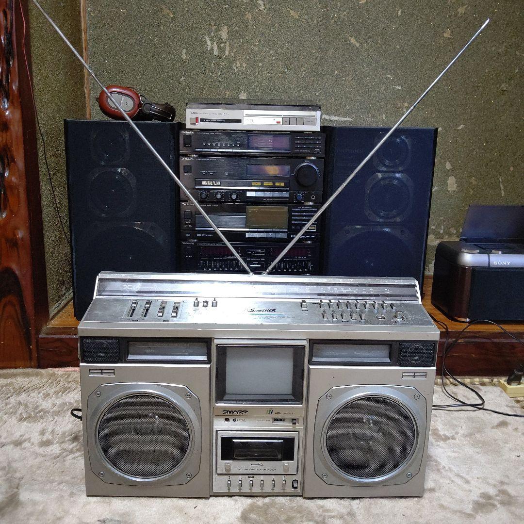 最終‼️超希少レトロSHARP TVthe SEARCHER テレビ付きラジカセ
